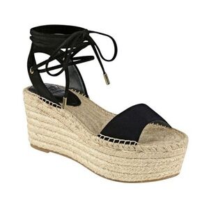 RARE Guess Ronisa Espadrille Wedges in Black Size 8